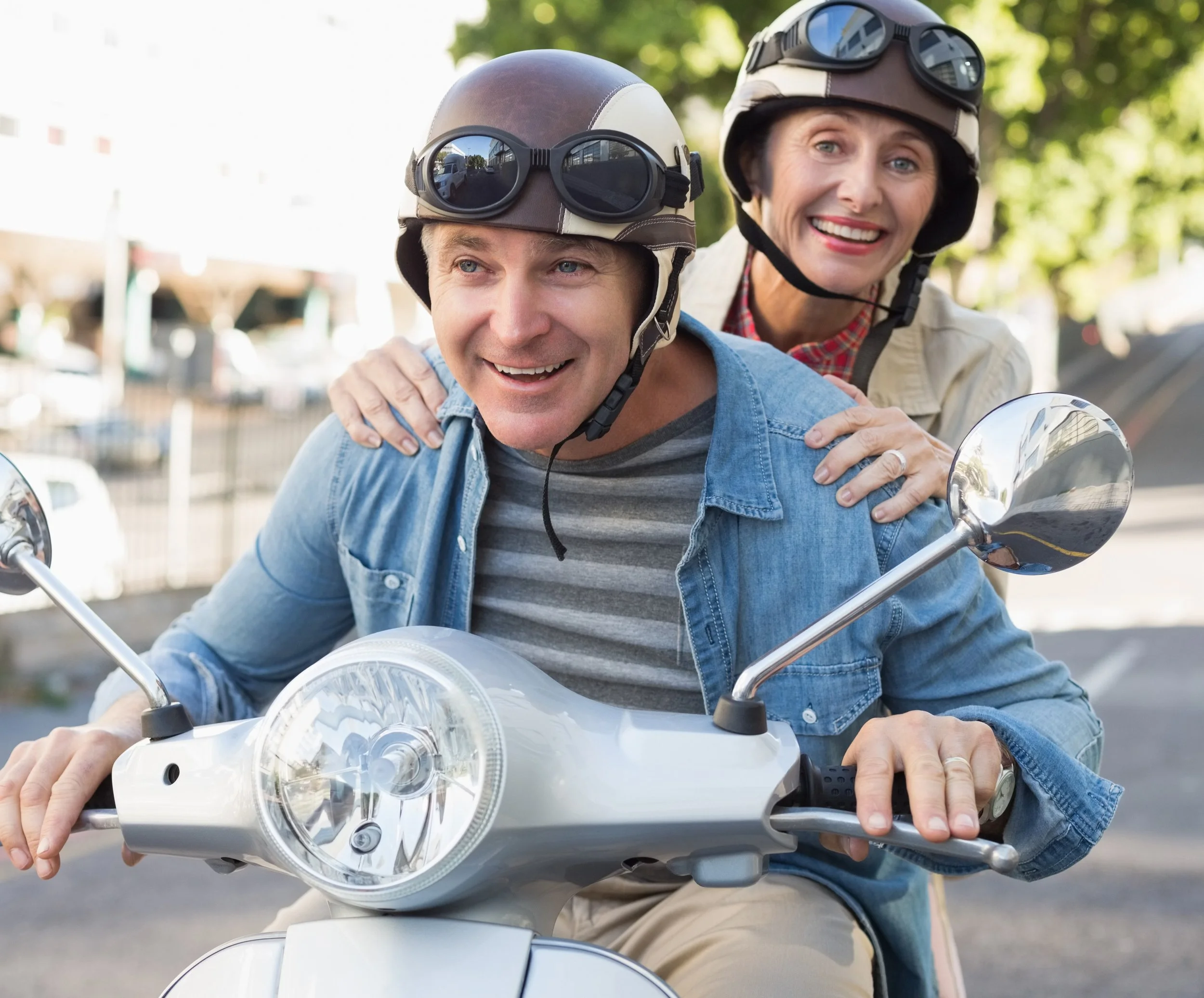 middle age couple living active outdoors lifestyle after starting TRT