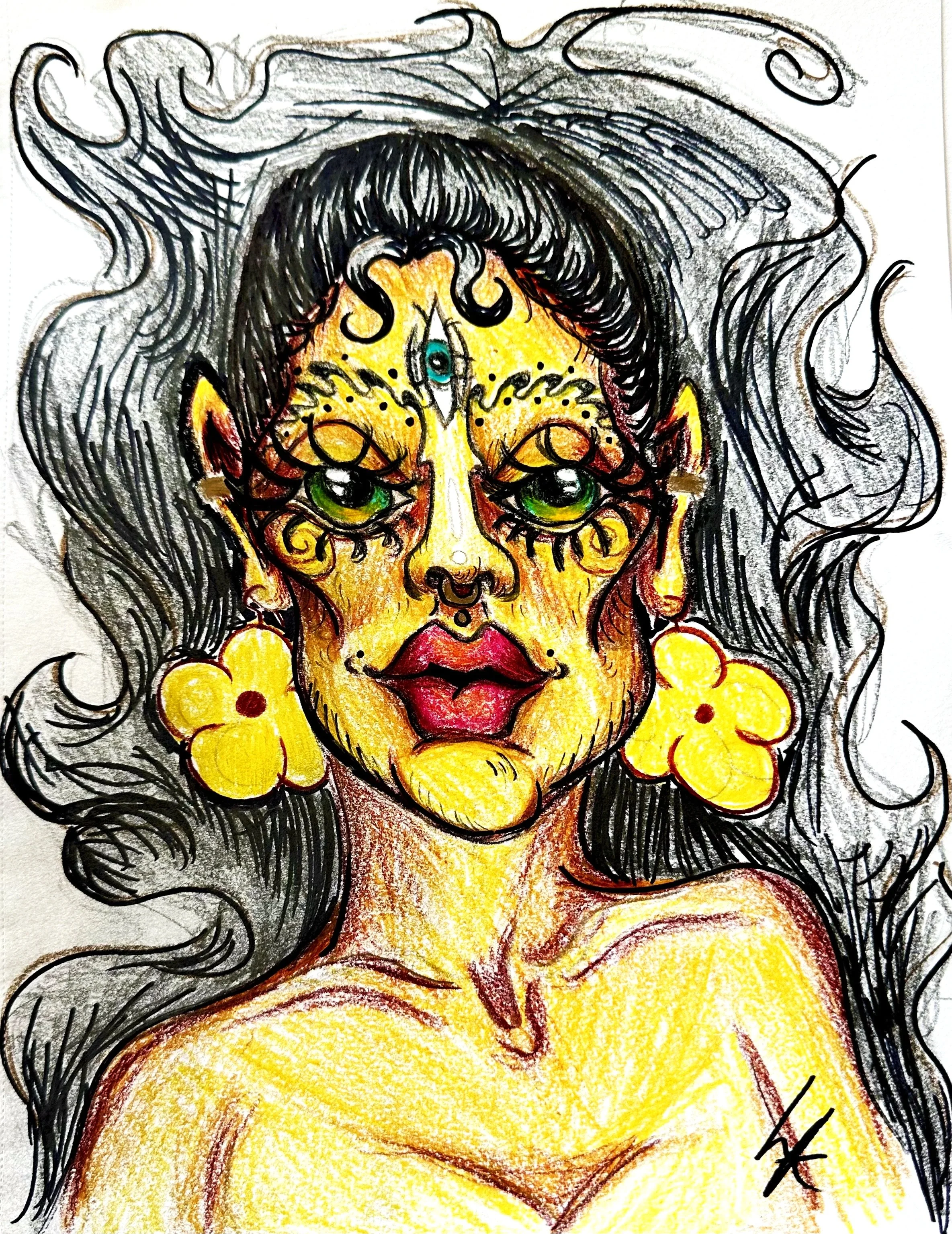 "Untitled" (colored pencil and ink on paper)