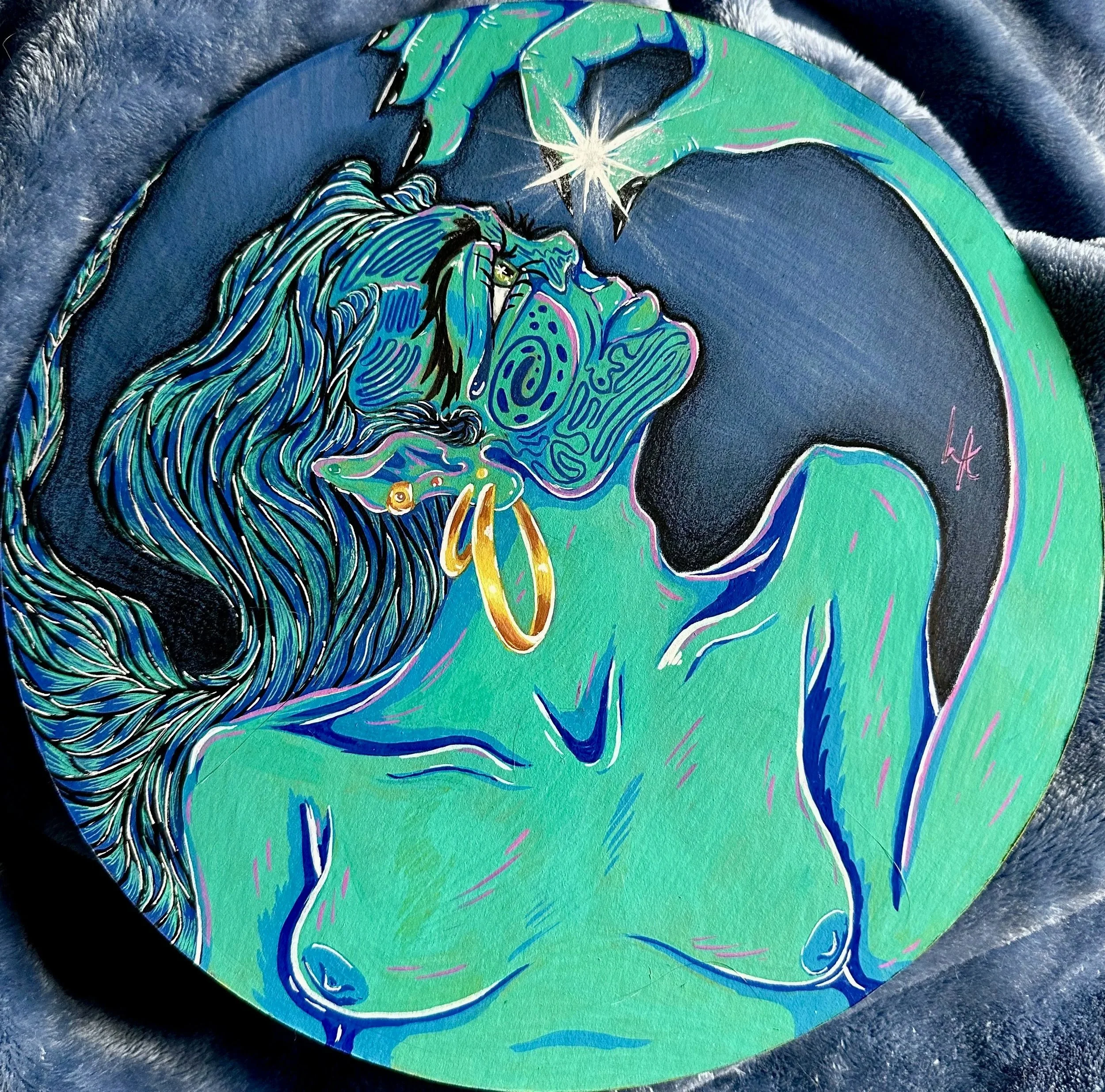"Algo Precioso" (acrylic marker and ink on matboard)