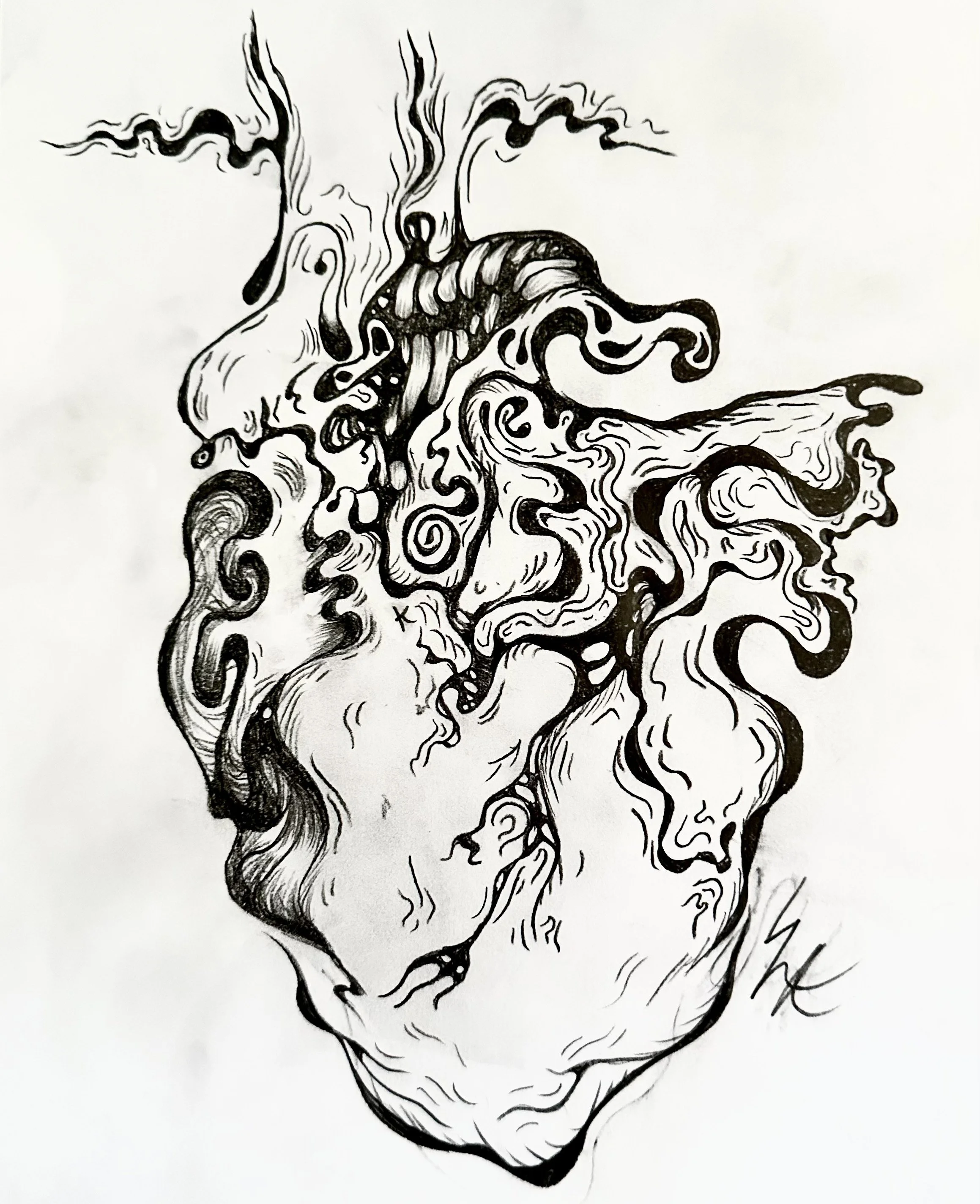 "Corazon" (graphite on paper) 