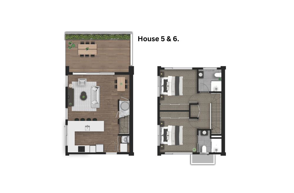 Floor plan for Units 5 and 6 at The Grove