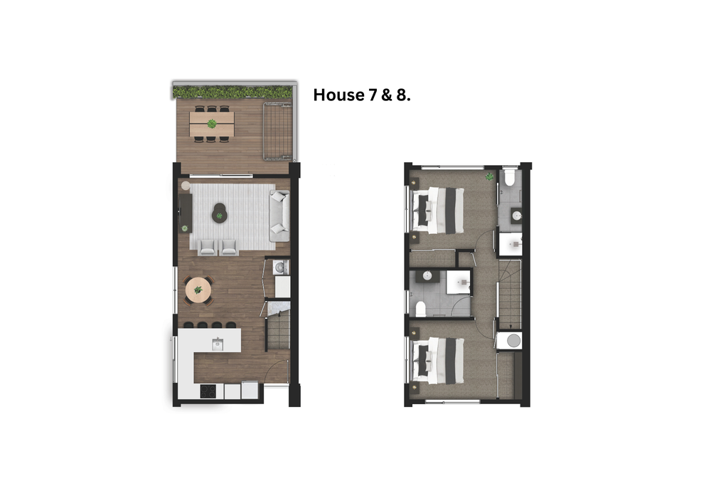 Floor plan for Units 7 and 8 at The Grove