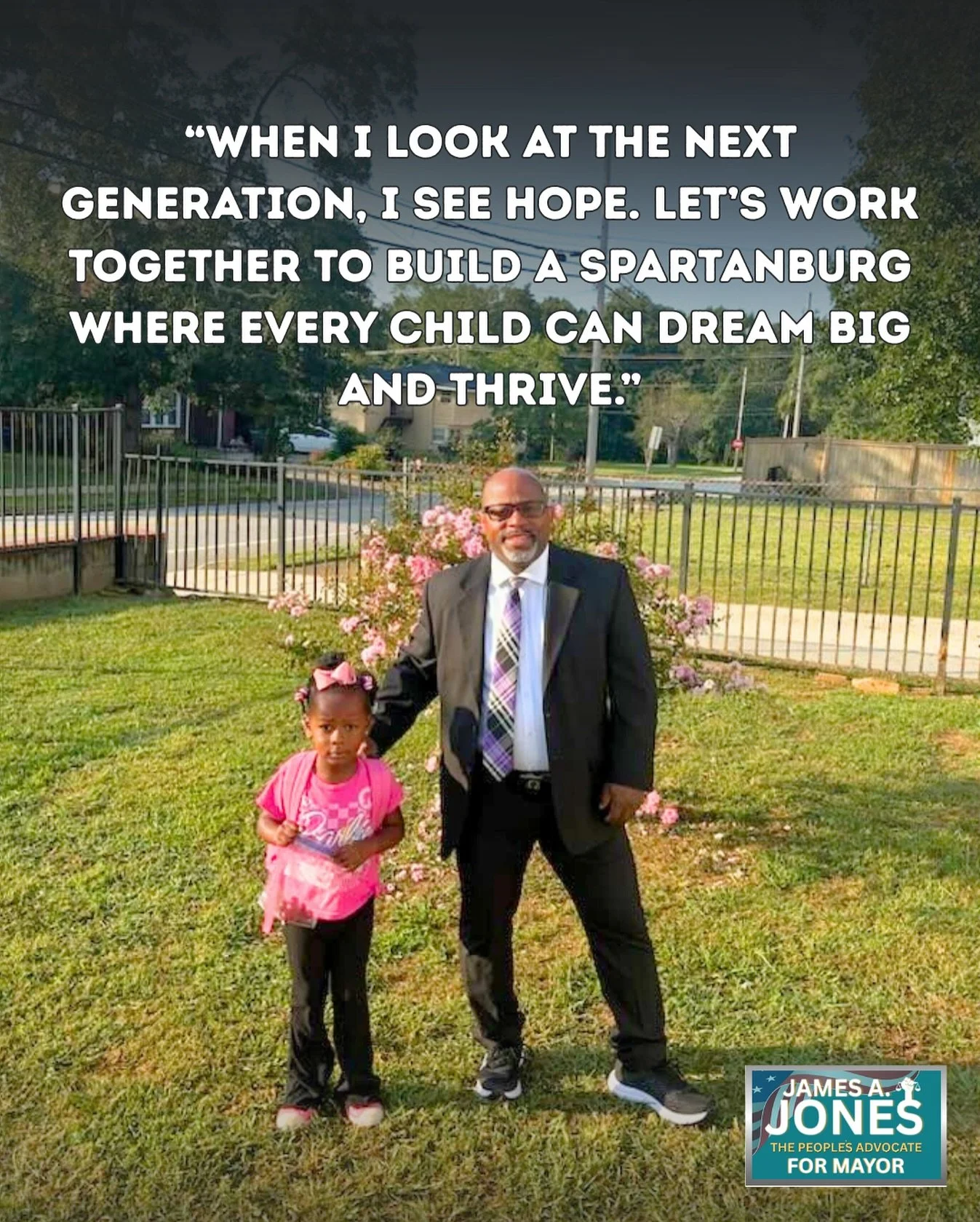 When I look at the next generation, I see hope, promise, and endless possibilities. Every child in Spartanburg deserves a community that believes in them, one that is safe, supportive, and filled with opportunity. Together, we can build a city where 