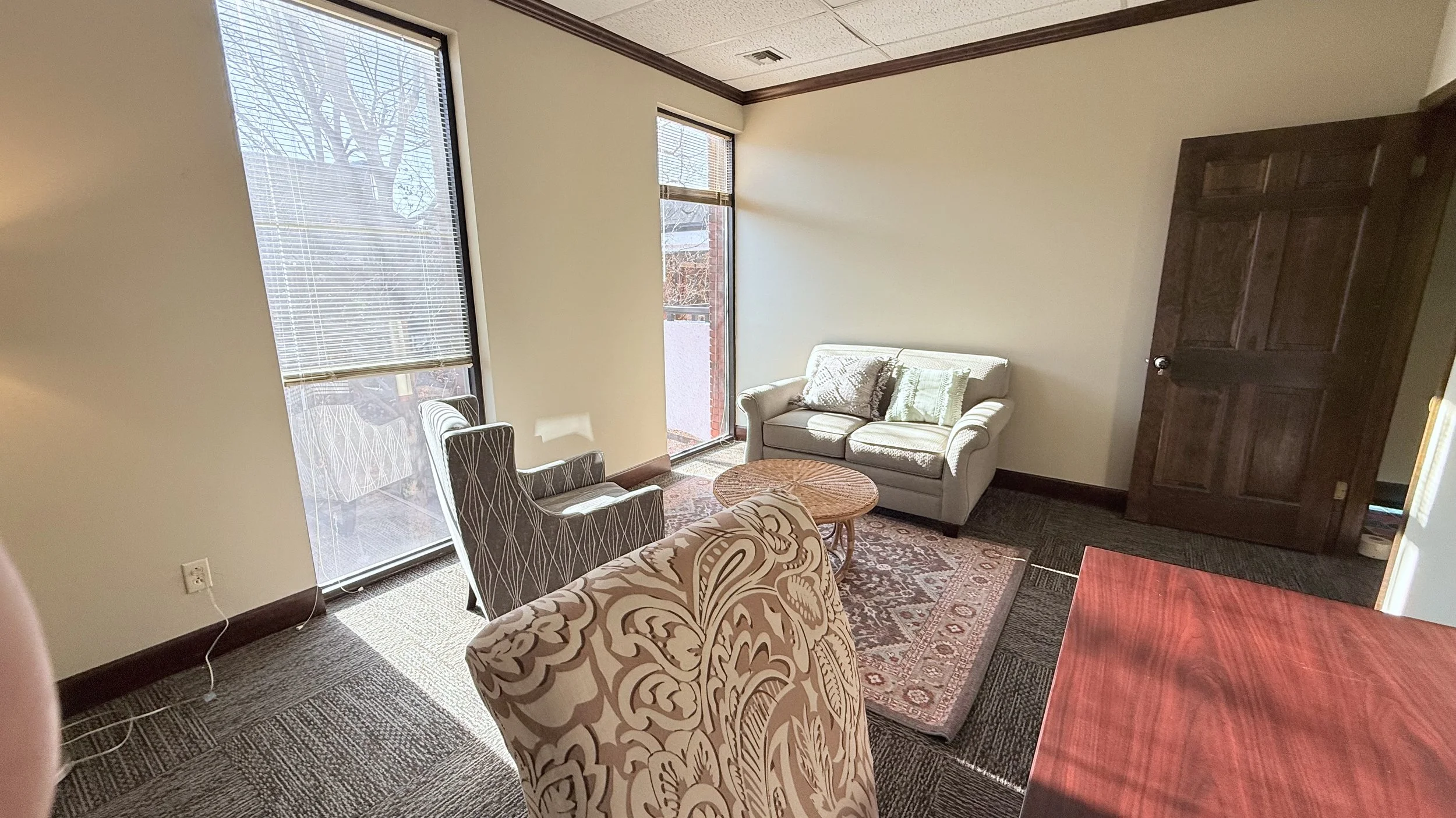 Quiet private office located in downtown Huntsville office suite perfect for in person therapy or telehealth