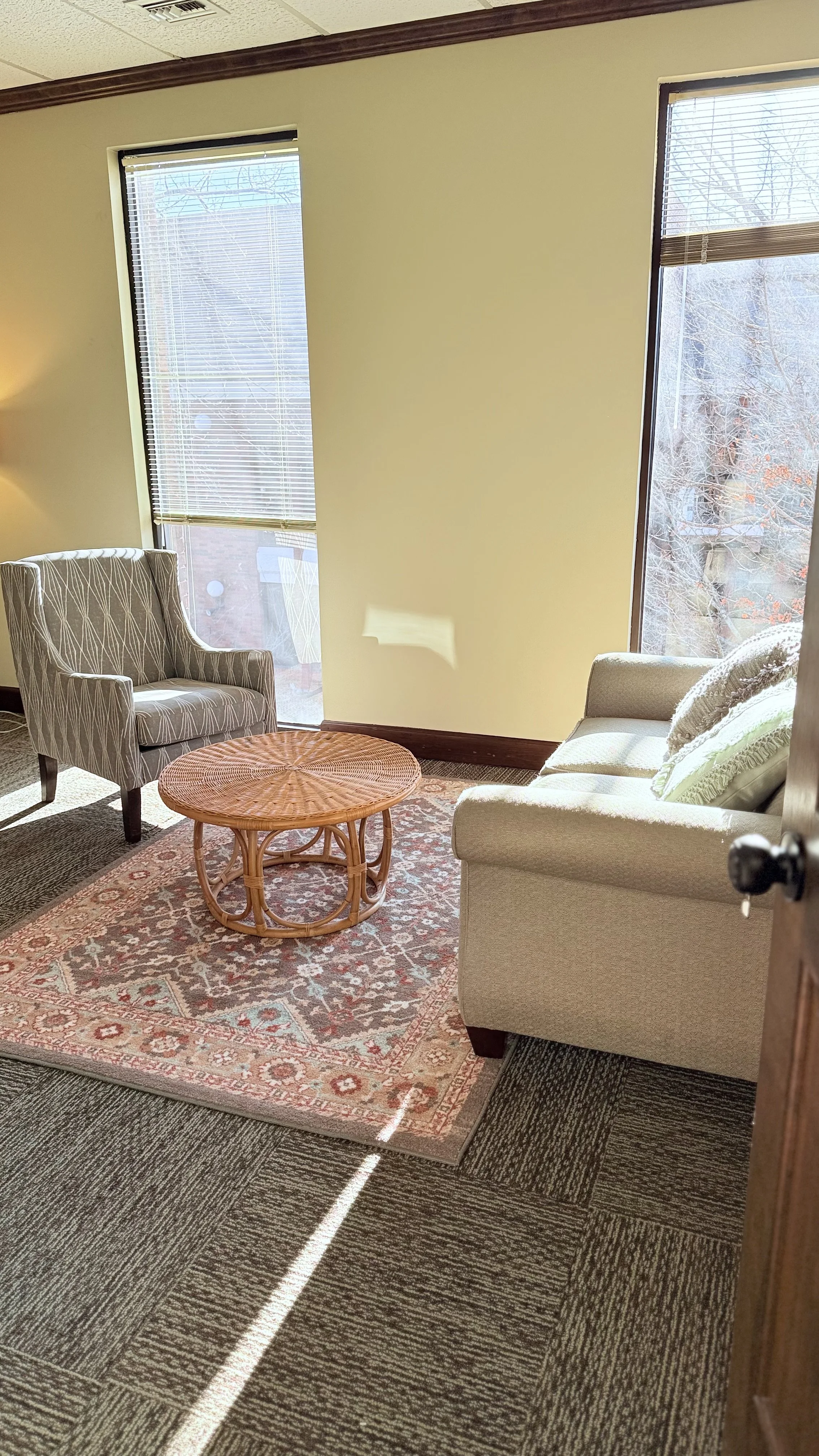 Quiet private office located in downtown Huntsville office suite perfect for in person therapy or telehealth