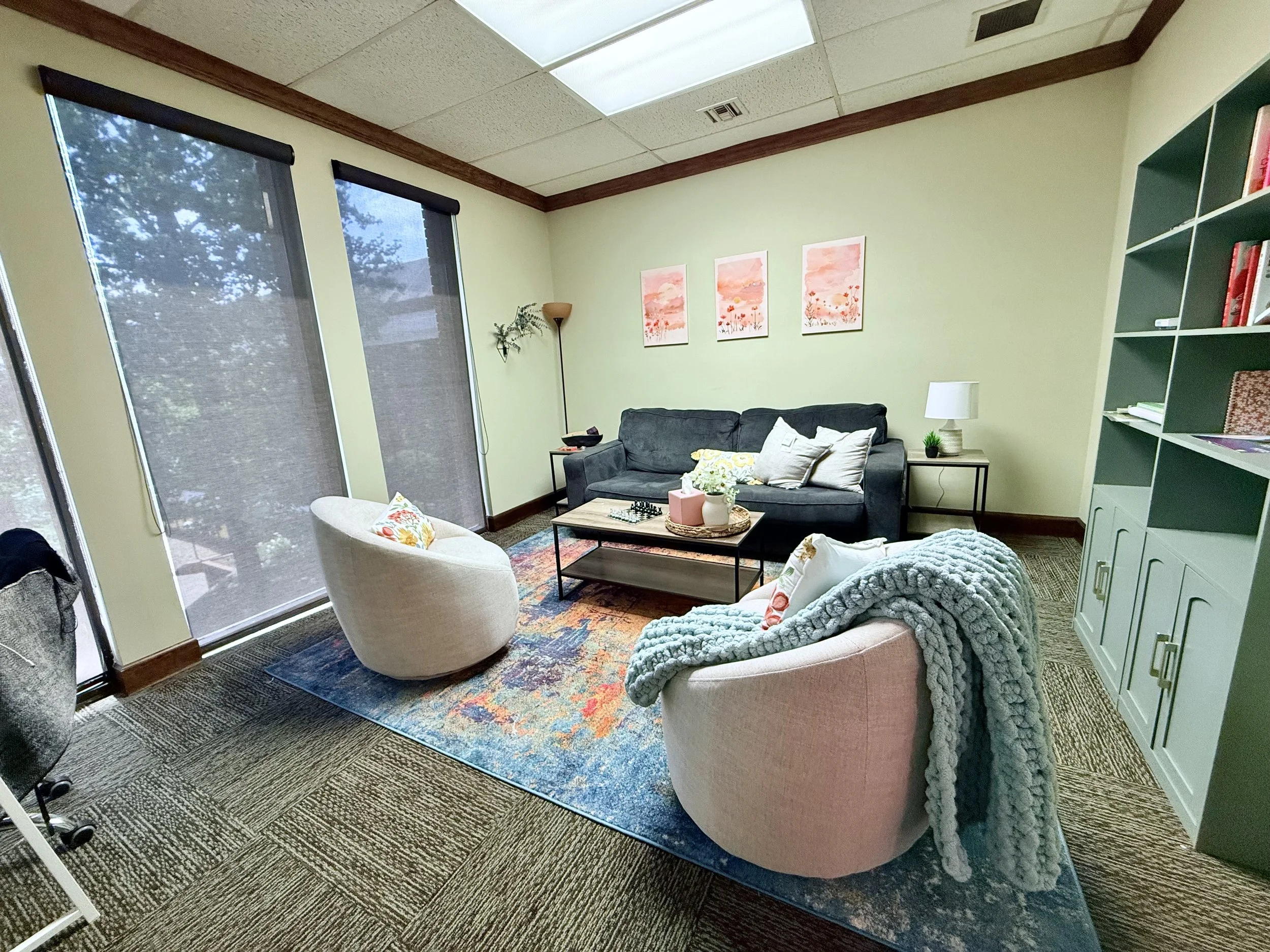 Floor to Ceiling Windows, West Facing Office