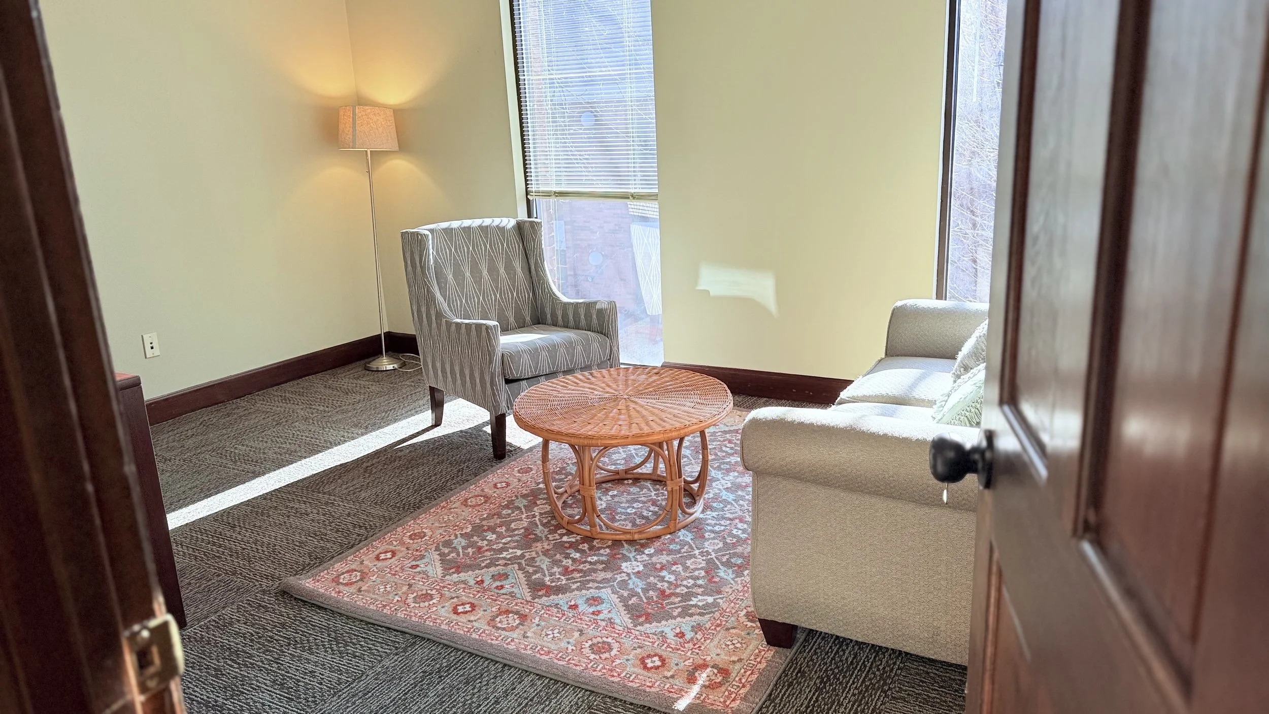 Quiet private office located in downtown Huntsville office suite perfect for in person therapy or telehealth