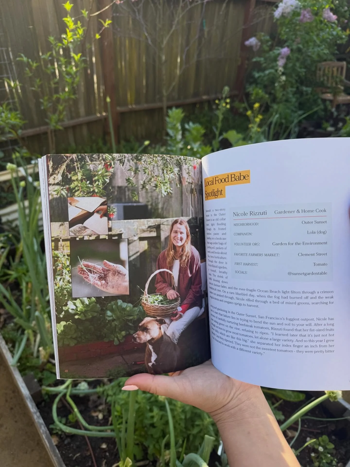 I was asked to be apart of the first feature of Food Baby magazine &amp; wanted to share this amazing opportunity to be featured in the first issue! This was back when we were living in the outer sunset and my interest in gardening came about- hence 