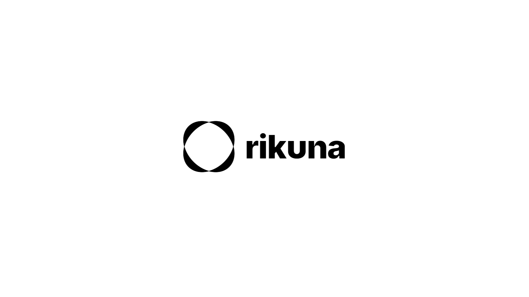 The logo of Rikuna, featuring a black circular design and the word 'rikuna' in bold black letters on a white background.