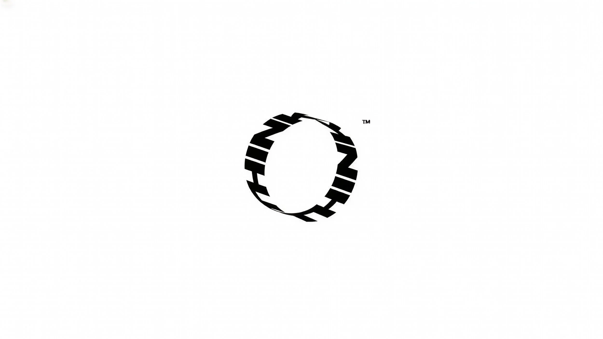Black and white stylized logo featuring a circular design with angular segments, and the registered trademark symbol.