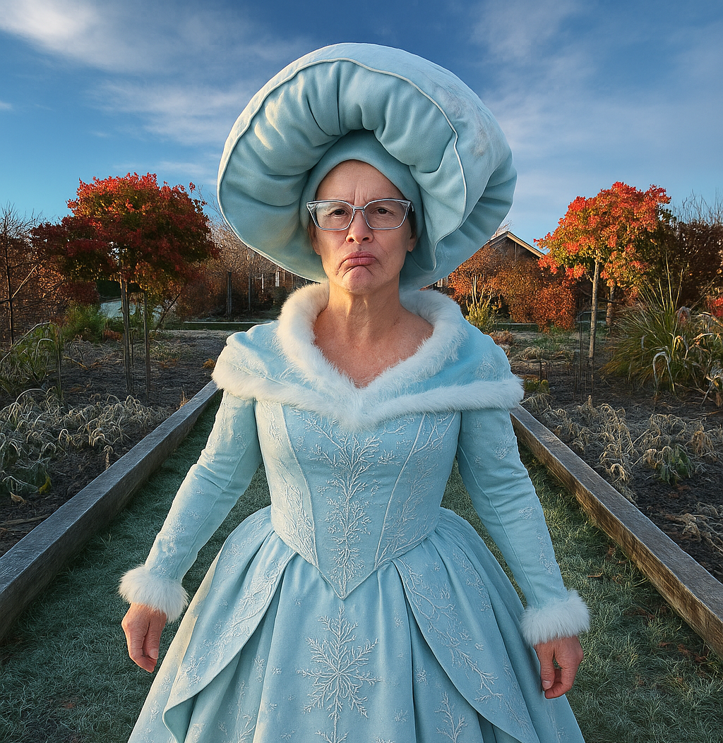 This one didn't work out so well.  "Make me a winter queen in my garden" I said.  Hmmmm.  