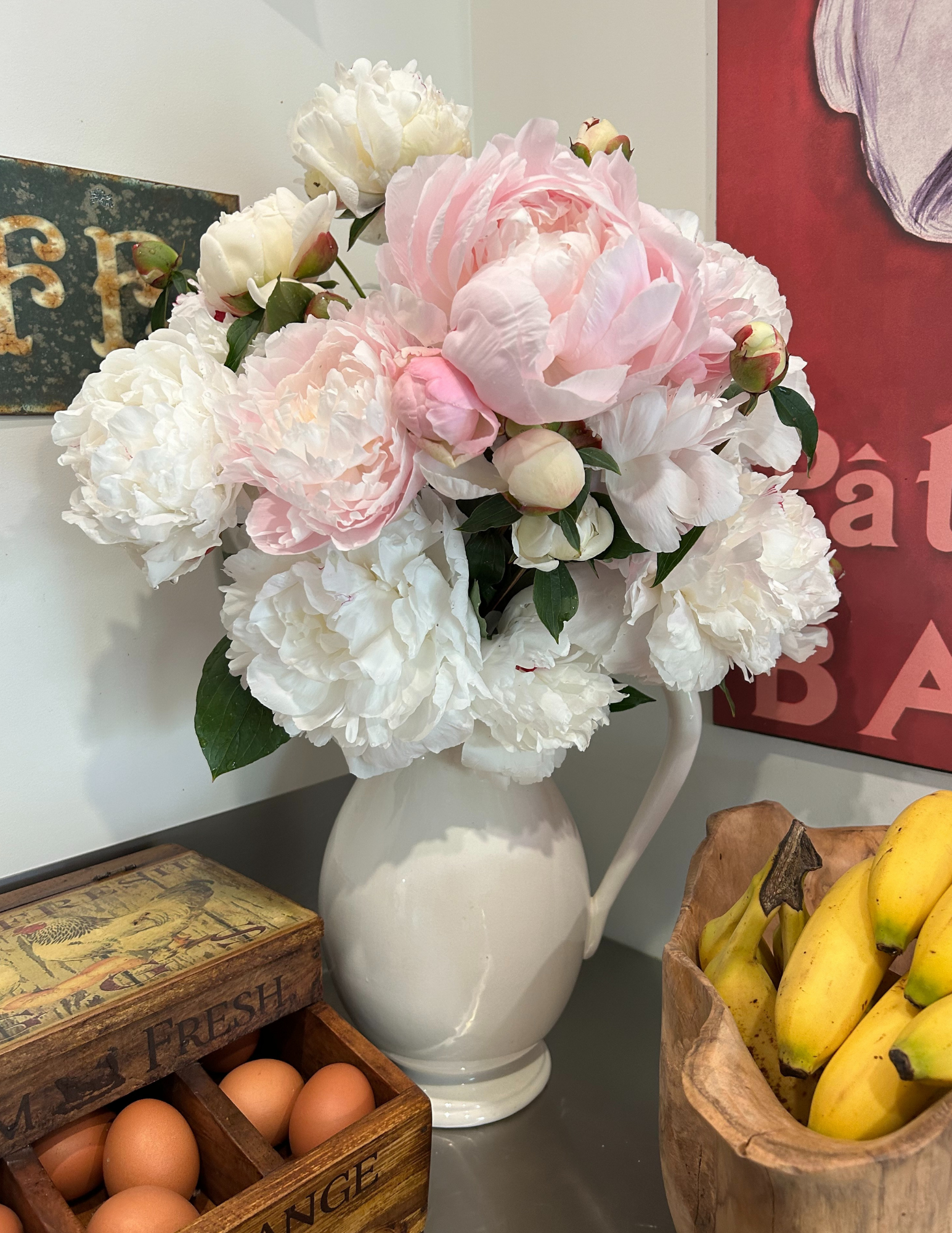 Peonies!  Sarah Berhhardt, Festiva Maxima and maybe Elsa Sass (or Duchess de Nemours).
