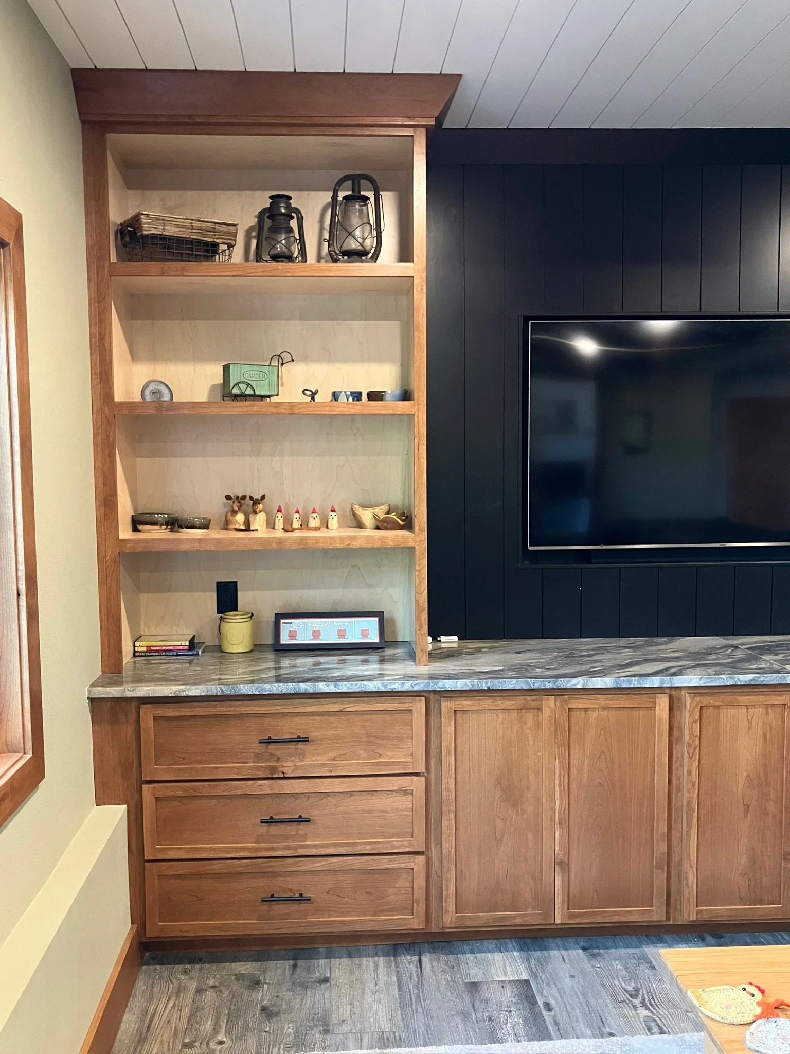 Custom Cherry Wood Entertainment Center