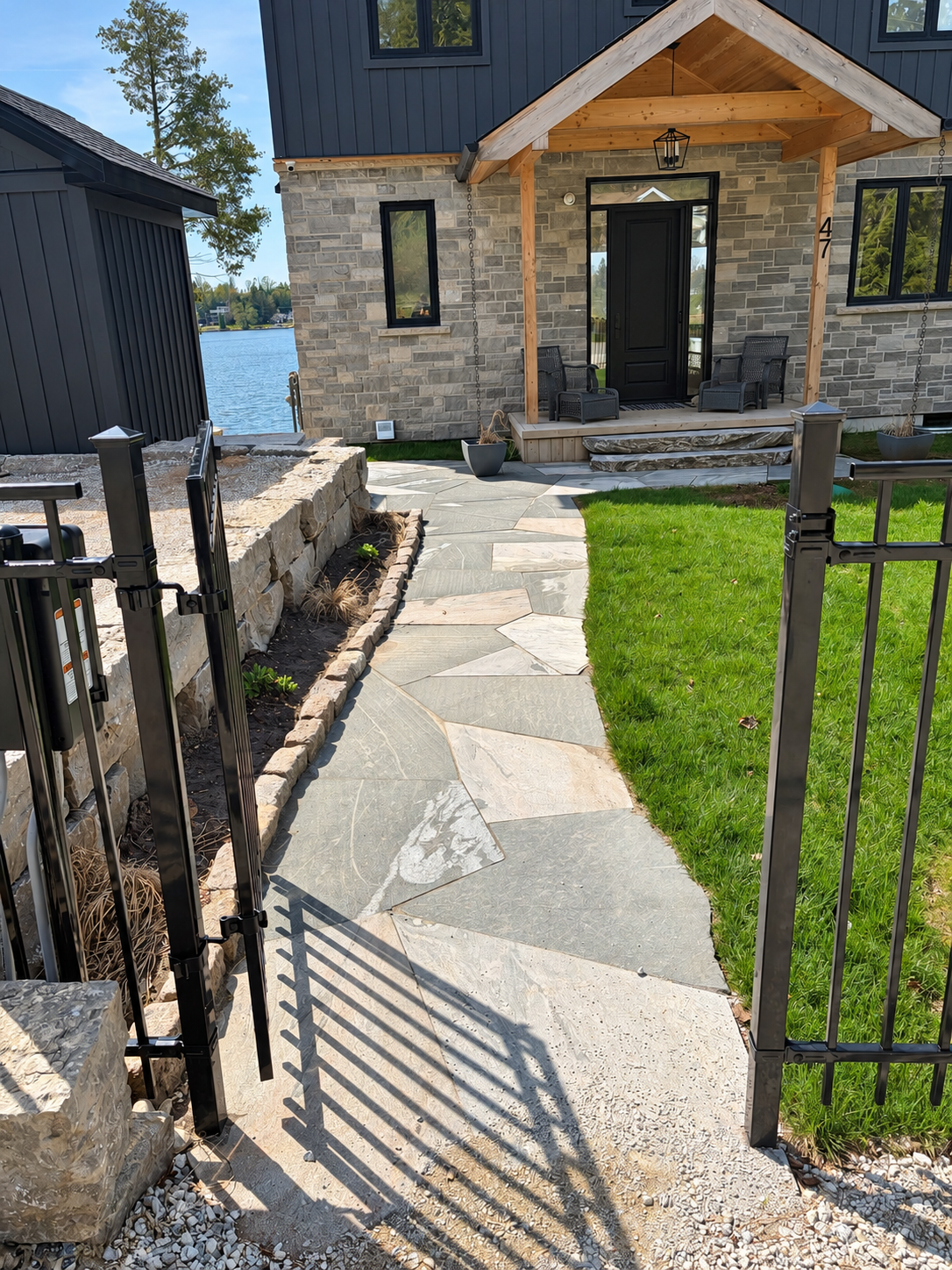 #granite #walkway #lakeside #custom