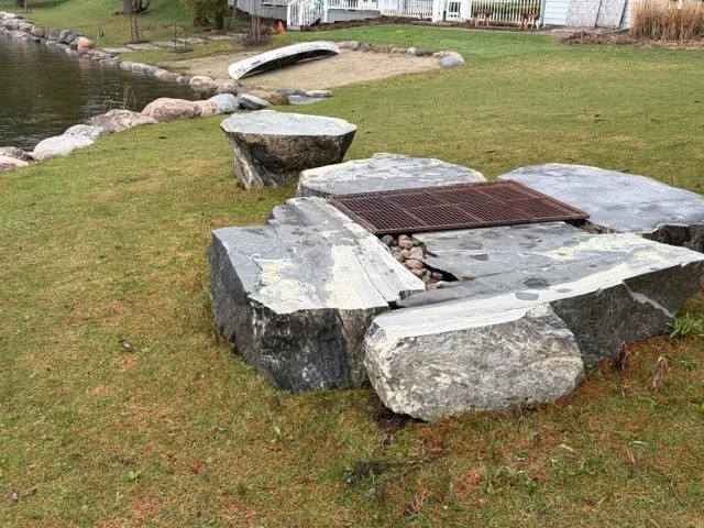 #custom #granite #firepit #lake #views #stouffvile #cdce