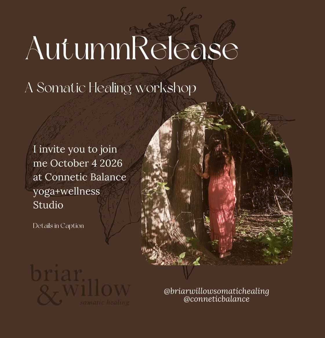 I am thrilled to announce I will be hosting a 90 minute workshop on October 4th 2026 12:30pm at @conneticbalance yoga + wellness studio. This workshop is inspired by the magickal season of Autumn. This workshop is for Anyone looking to connect deeper