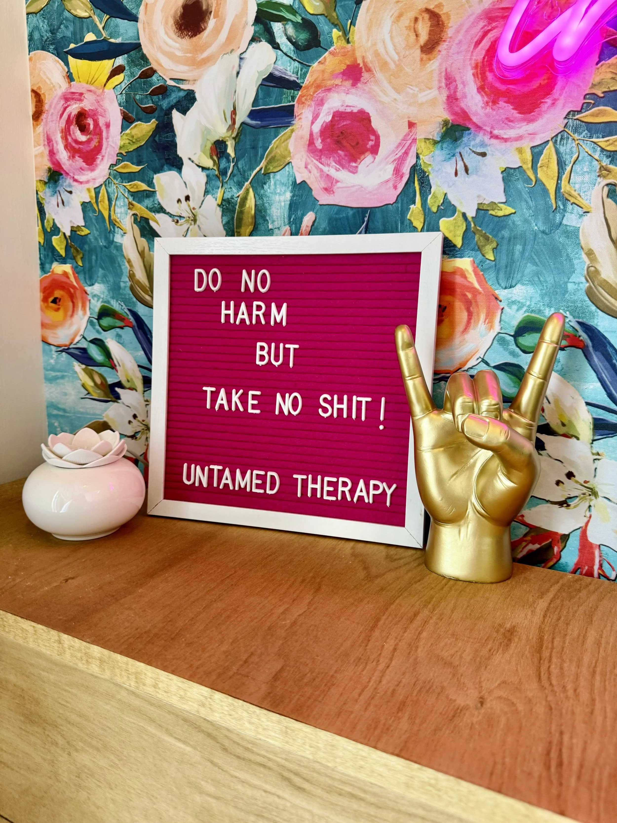 Decorative display in Untamed therapy private practice located in Cape Coral Florida