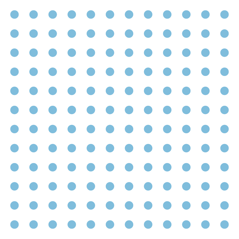 Multiple rows of blue circles arranged in a grid pattern on a dark background.