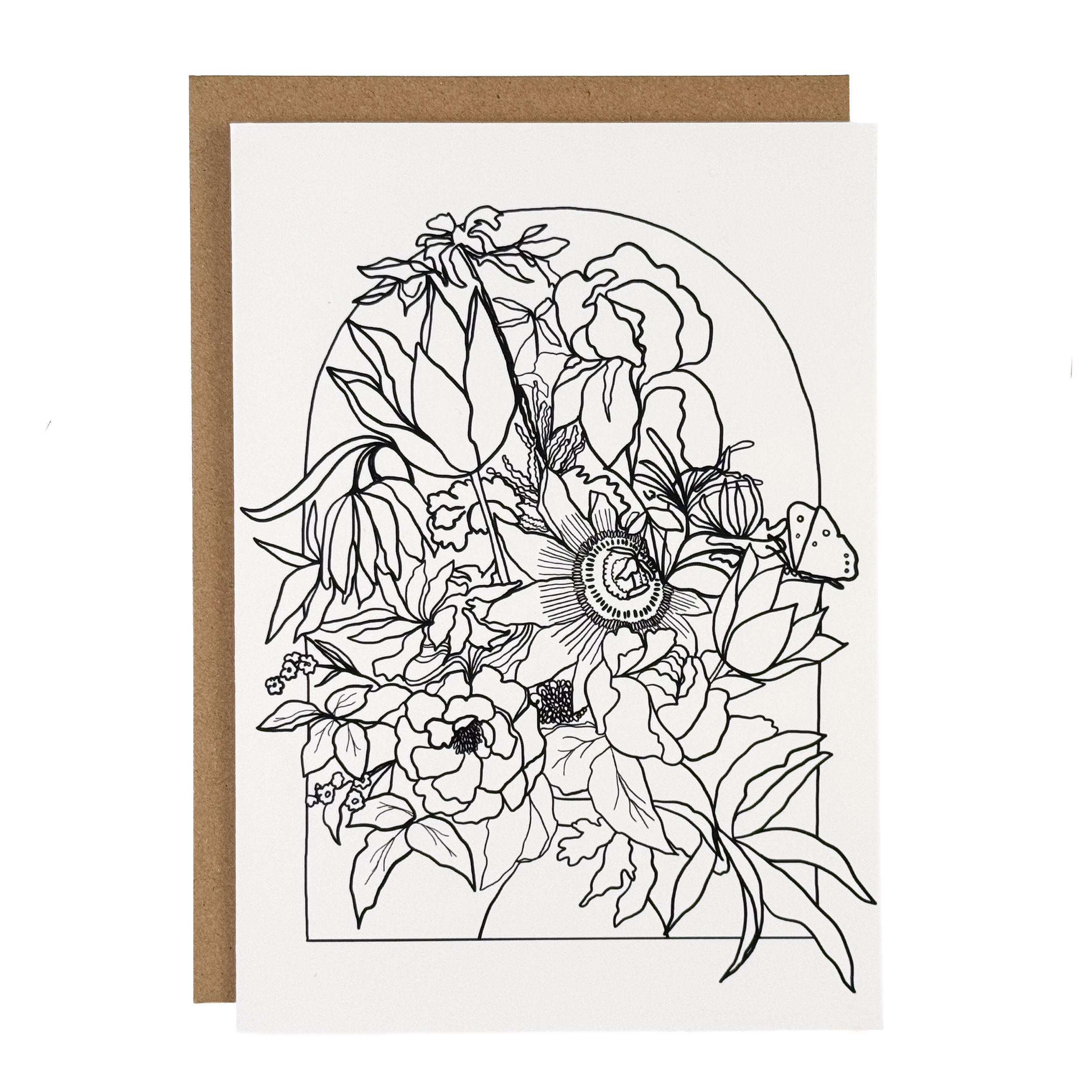 Dutch Floral XVII Coloring Card
