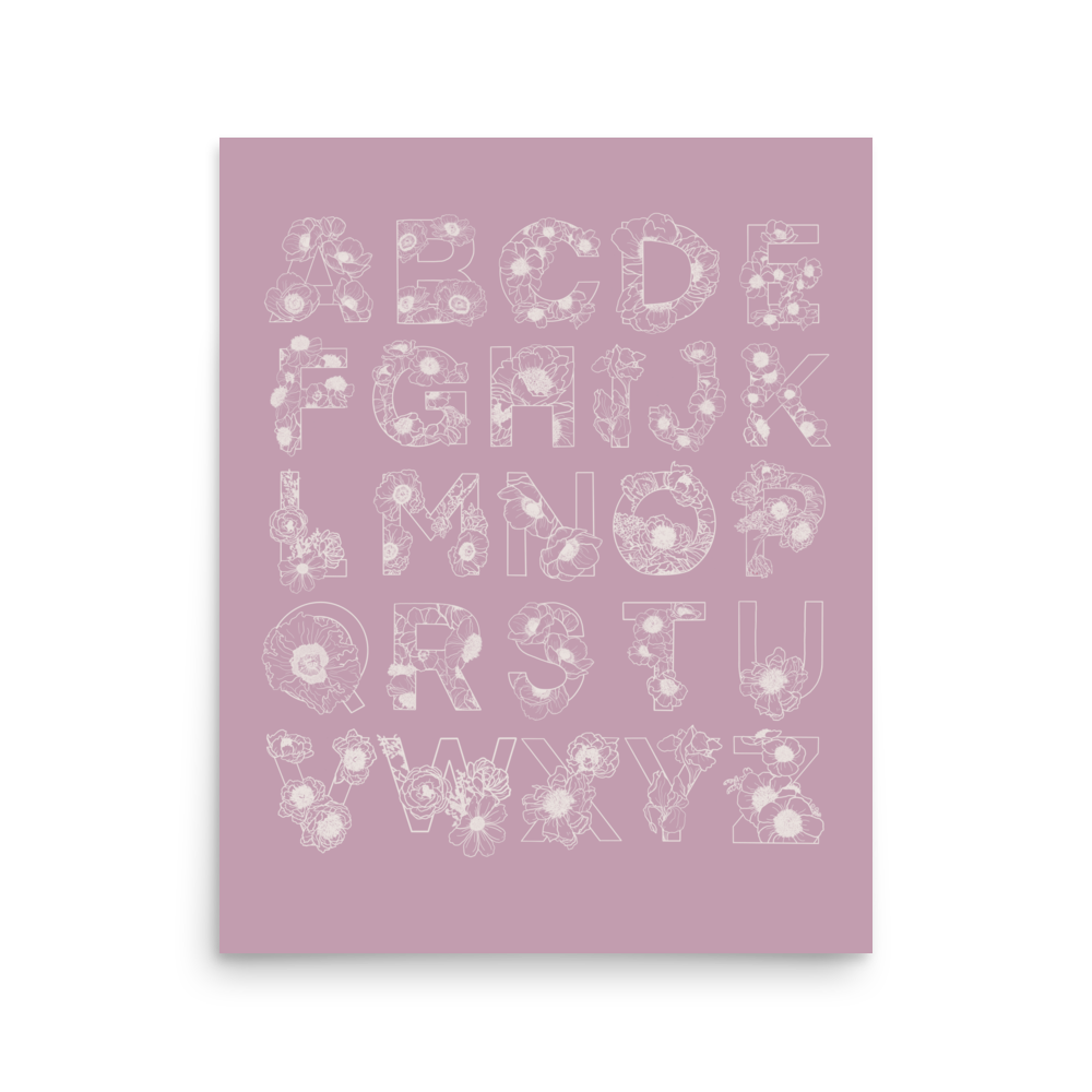 Blooming Alphabet in Ivory & Rose