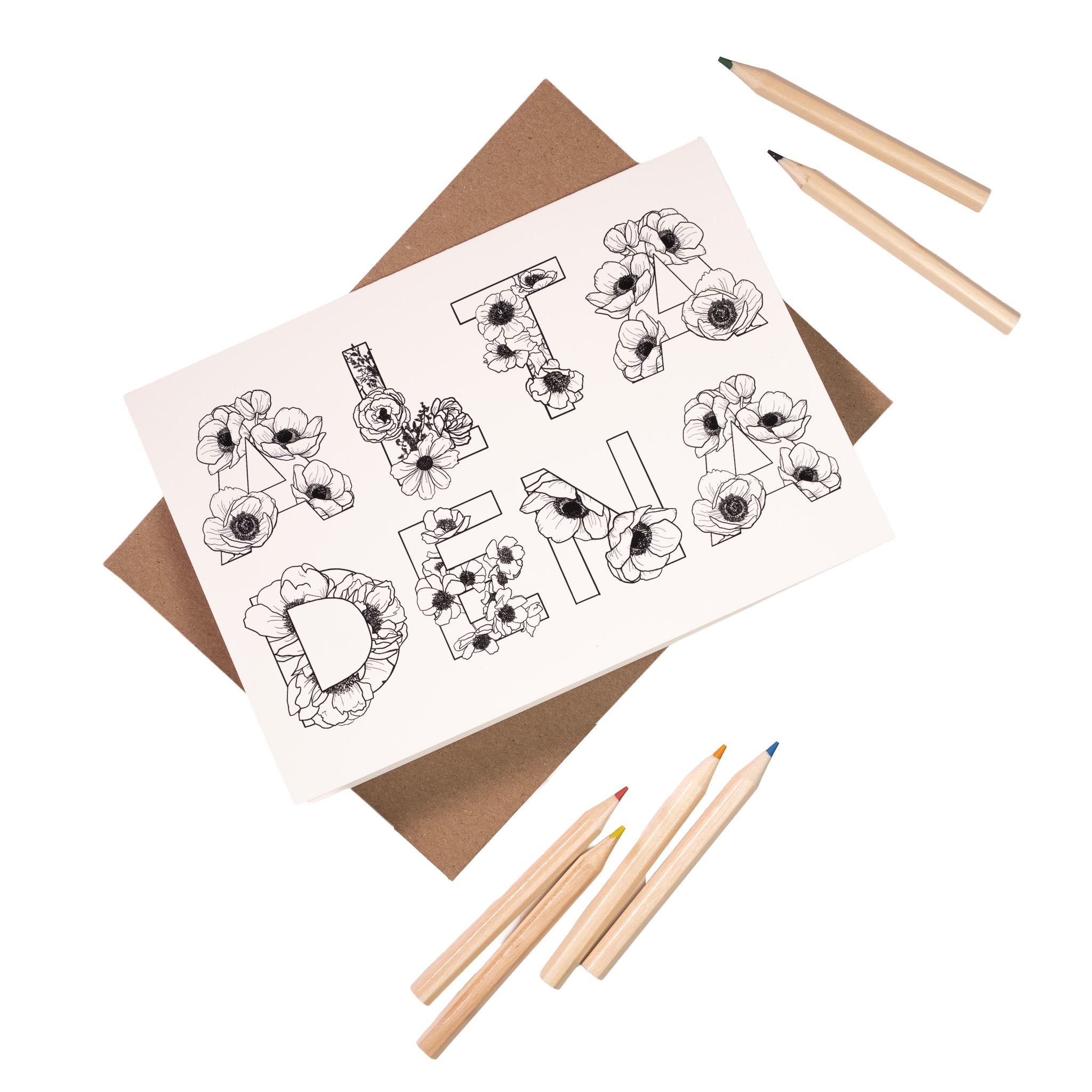 Altadena Blooming Alphabet Coloring Card