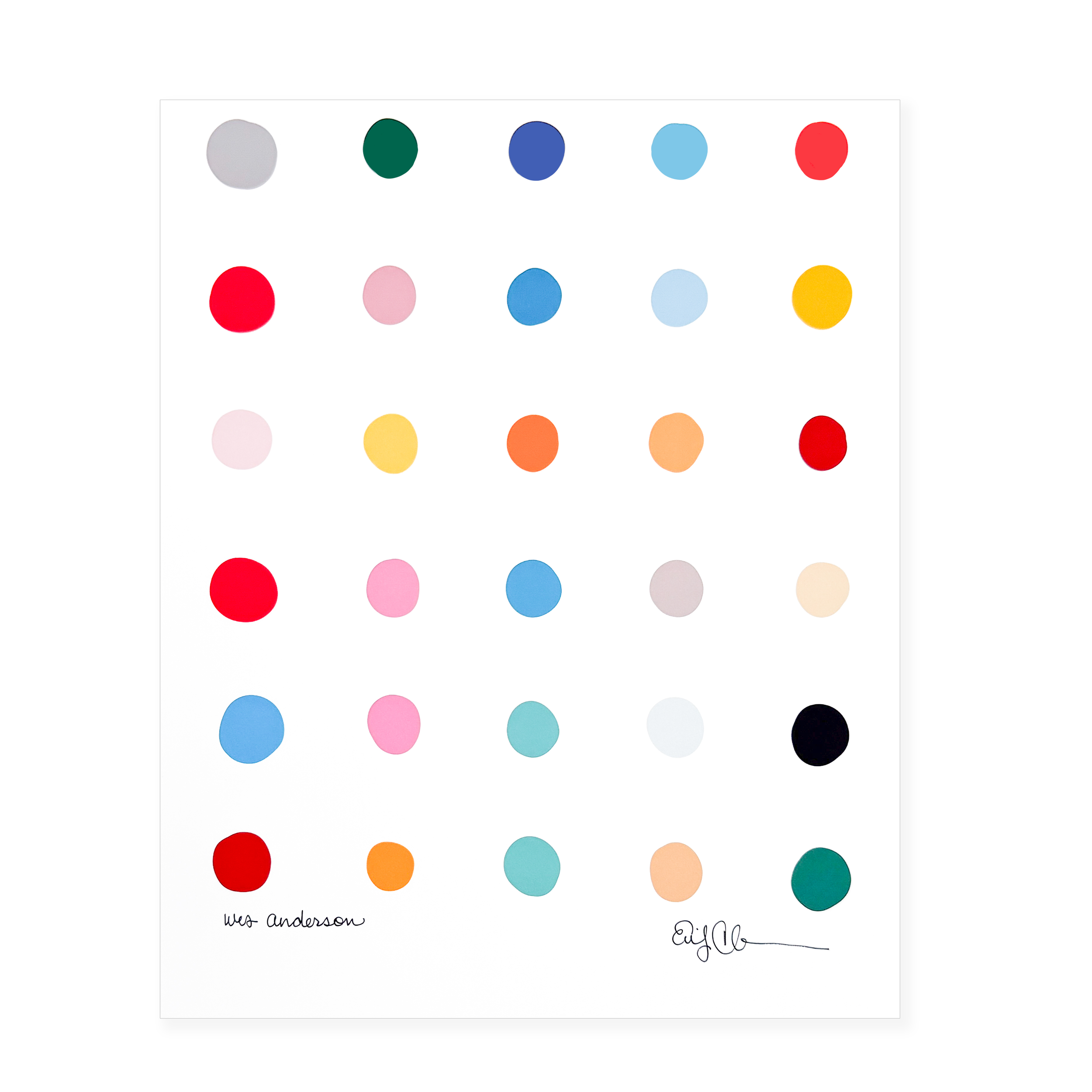 Wes Anderson Palette Dots Print