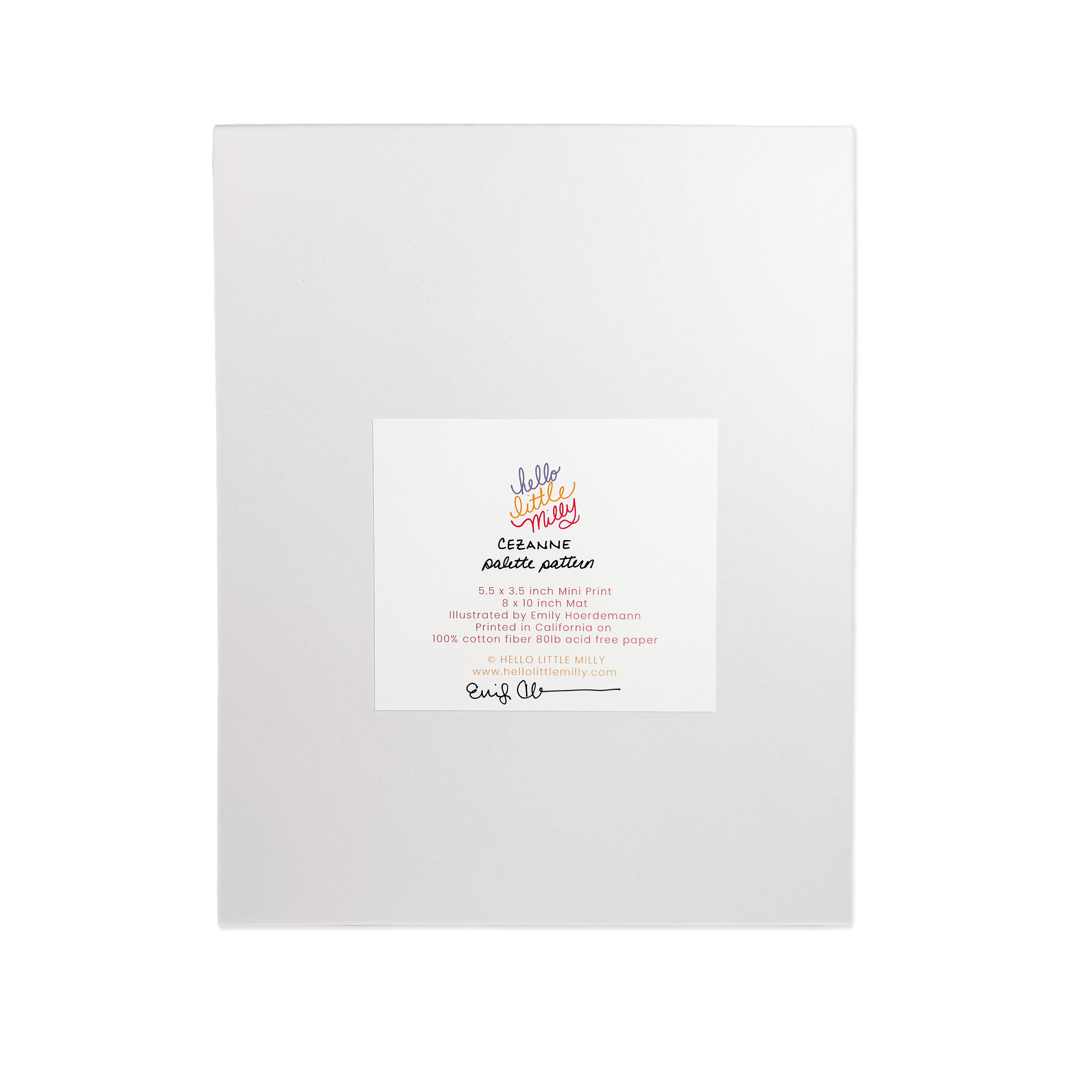 Cezanne Palette Pattern Mini Print in mat BACK.png