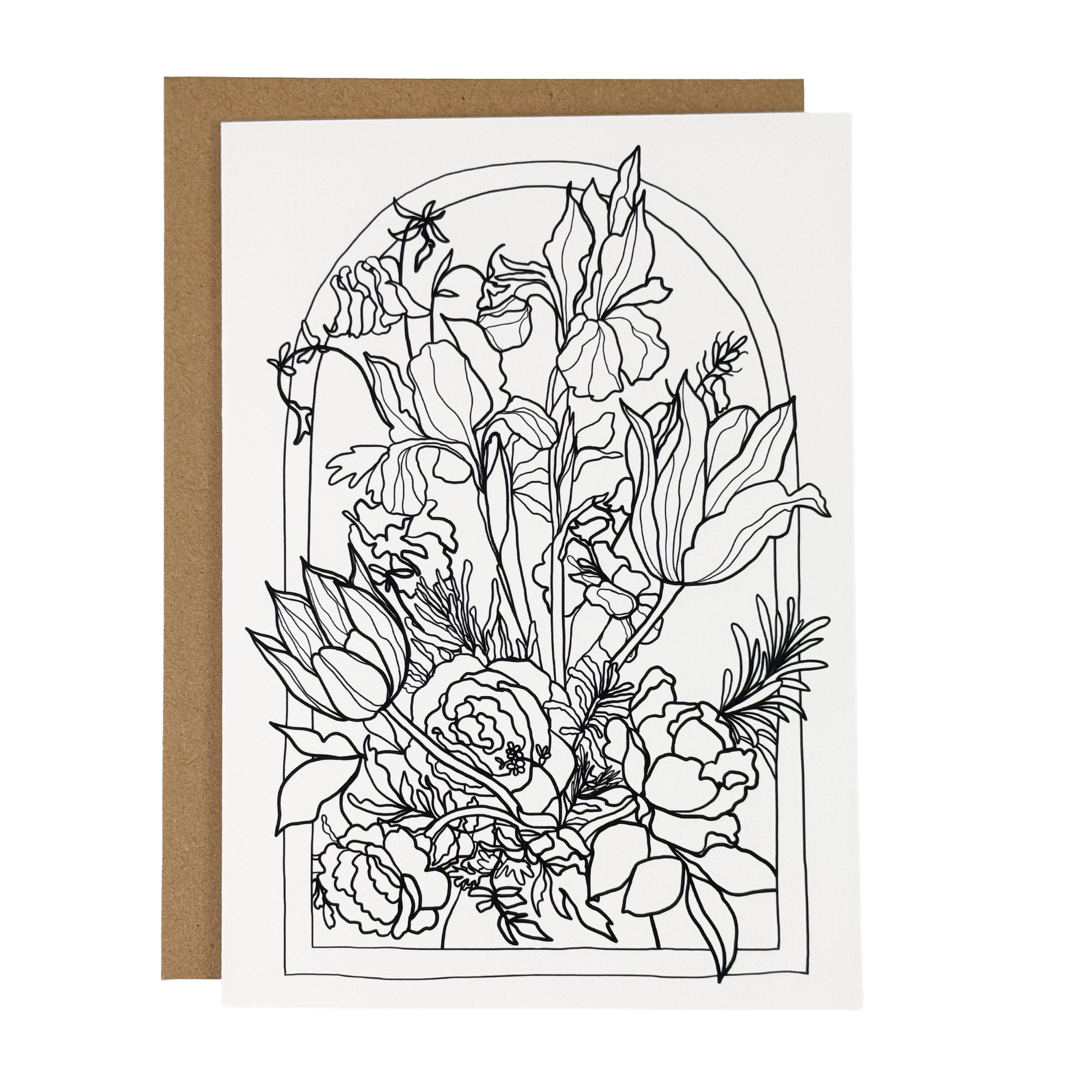 Dutch Floral XX Coloring Card