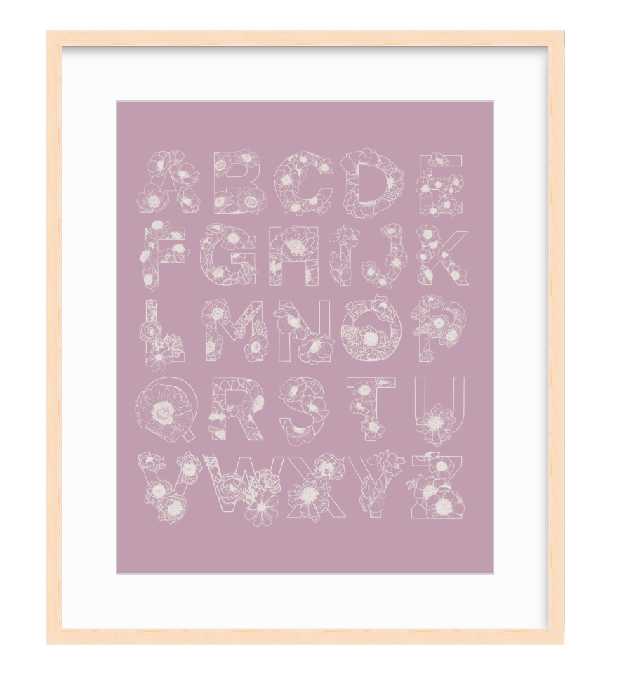 Blooming Alphabet Ivory & Pink Framebridge Marin Frame.png