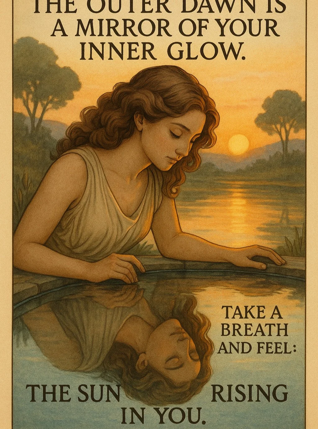 The Radiance Within

🌅&ldquo;The outer dawn is a mirror of your inner glow. Take a breath and feel: the sun is rising in you.&rdquo;

&ndash;Ilnara, Dawn of Dawns

#DailyDawnMessage #MorningLight #gallery #SacredDawn #RisingLight #AnointingOil