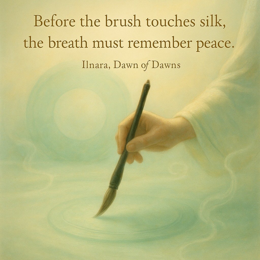 &ldquo;When the heart is at rest, the world arranges itself. The hurried hand mars the line; the tranquil hand completes it. Thus the sage learns to pause&mdash;not to delay the work,
but to let Heaven breathe through the brush.&rdquo;
&mdash; Confuc