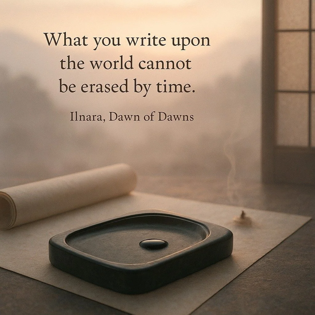 What part of you writes sincerely, and what part still tries to prove its worth?

&ldquo;Each deed and word is a stroke upon the great scroll of existence. Let your brush be dipped in sincerity, your movements guided by the steady hand of conscience.