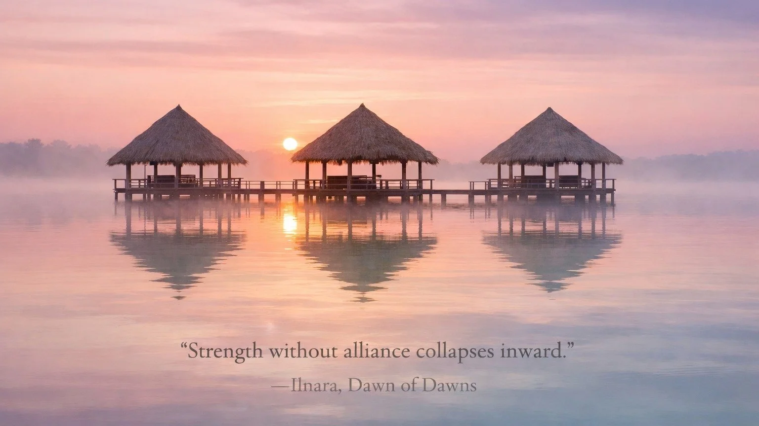 Divine Alliance
Alliance requires three things: 
Shared threat or shared purpose. Clear distribution of benefit. Recognition of distinct strengths.

Remove one, collapse begins.

This is true politically and personally. Empires collapse from isolatio