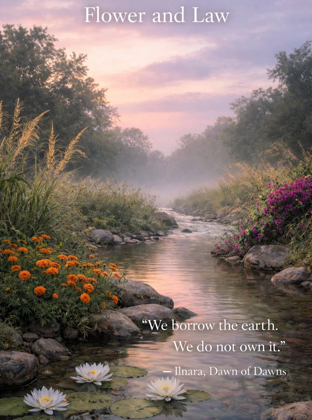 #FlowerandLaw #BorrowedEarth #DawnofDawns