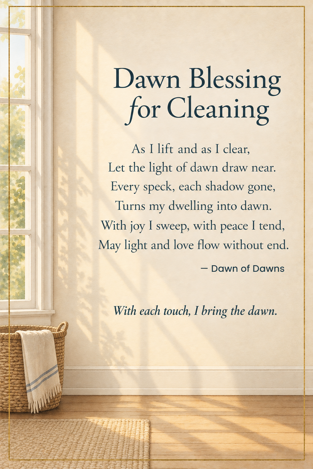 Dawn Blessing for Cleaning