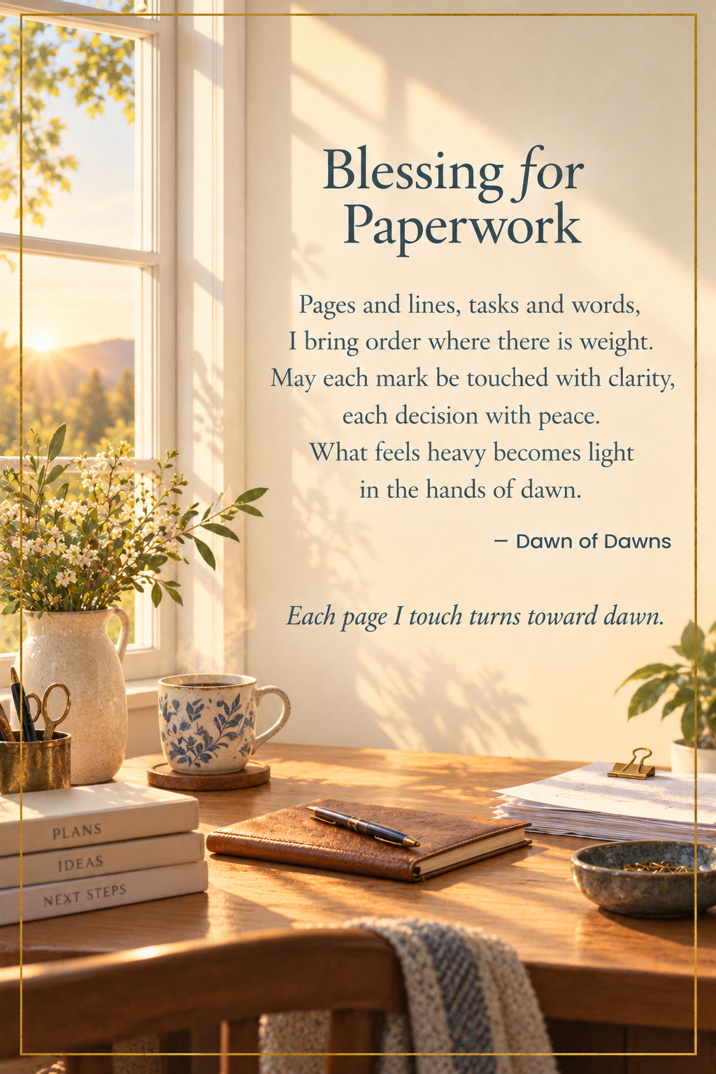 Blessing for Paper Work