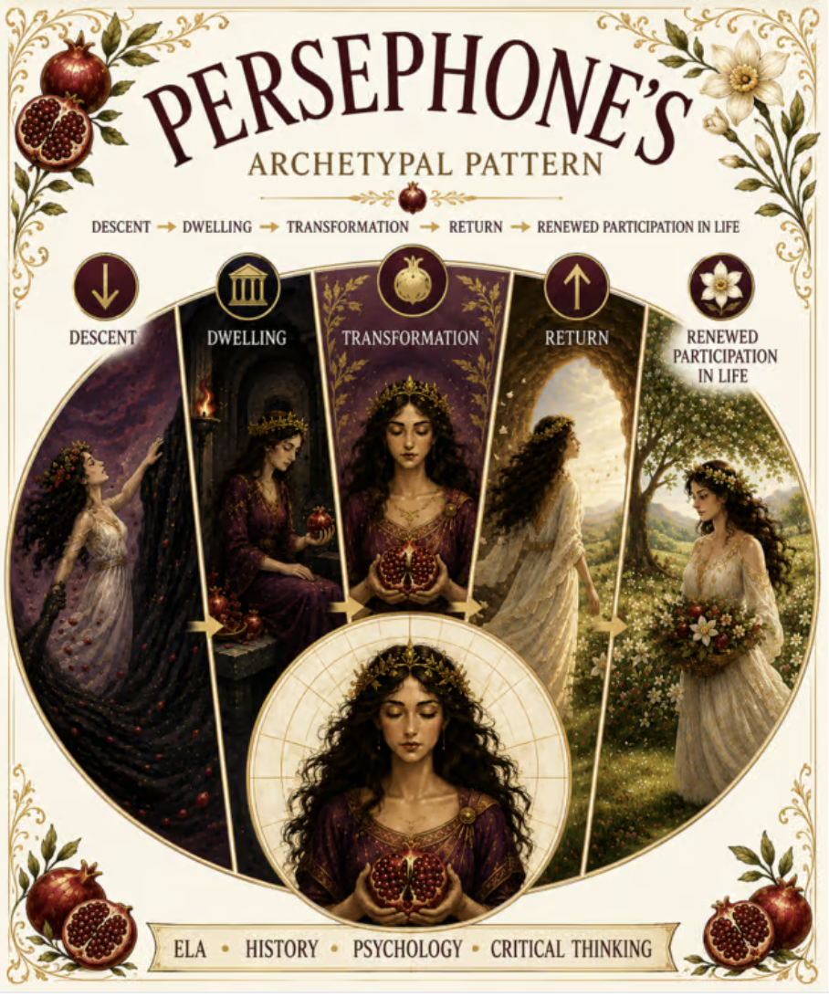 Persephone Archetypal Pattern: Descent & Return, Critical Thinking & Writing