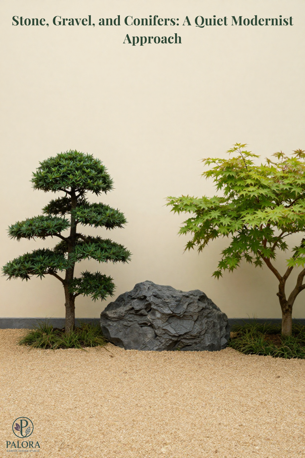 Stone, Gravel, and Conifers: A Quiet Modernist Approach
