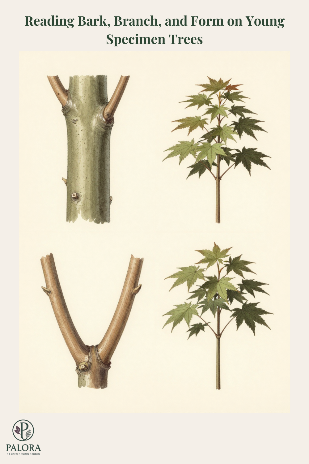 Reading Bark, Branch, and Form on Young Specimen Trees