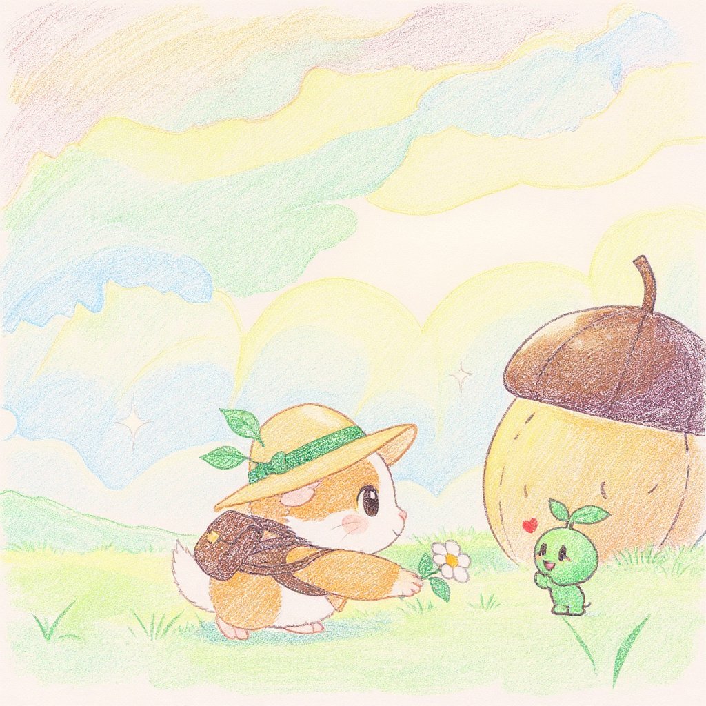「はい！マメっこ！」 「ありがとう！💛」　 マメっこはやっぱりモルちゃんが好きみたい。