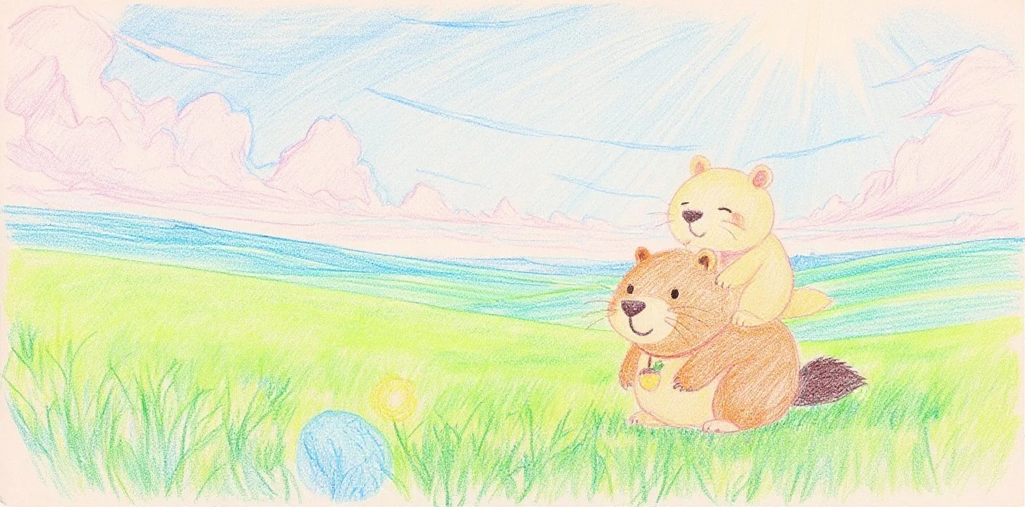 一緒におさんぽ。カッピーはきなりちゃんをおんぶして。幸せな時間。ずっとこの時間がいい。世界一贅沢で、世界一幸せな時間でした。