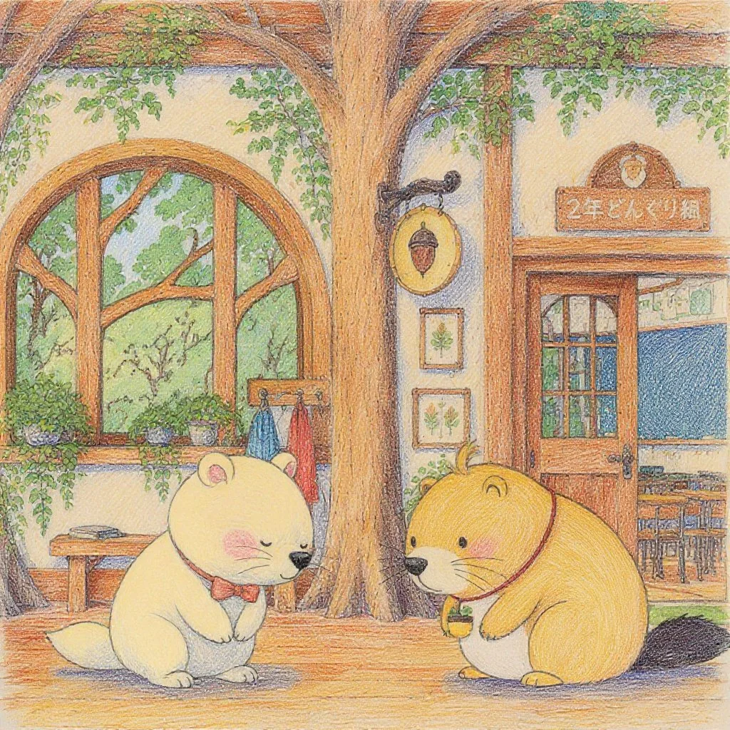 カッピーに偶然出会ったきなりちゃん。恥ずかしいけど、照れているけど、ぺこりと挨拶できたね。
