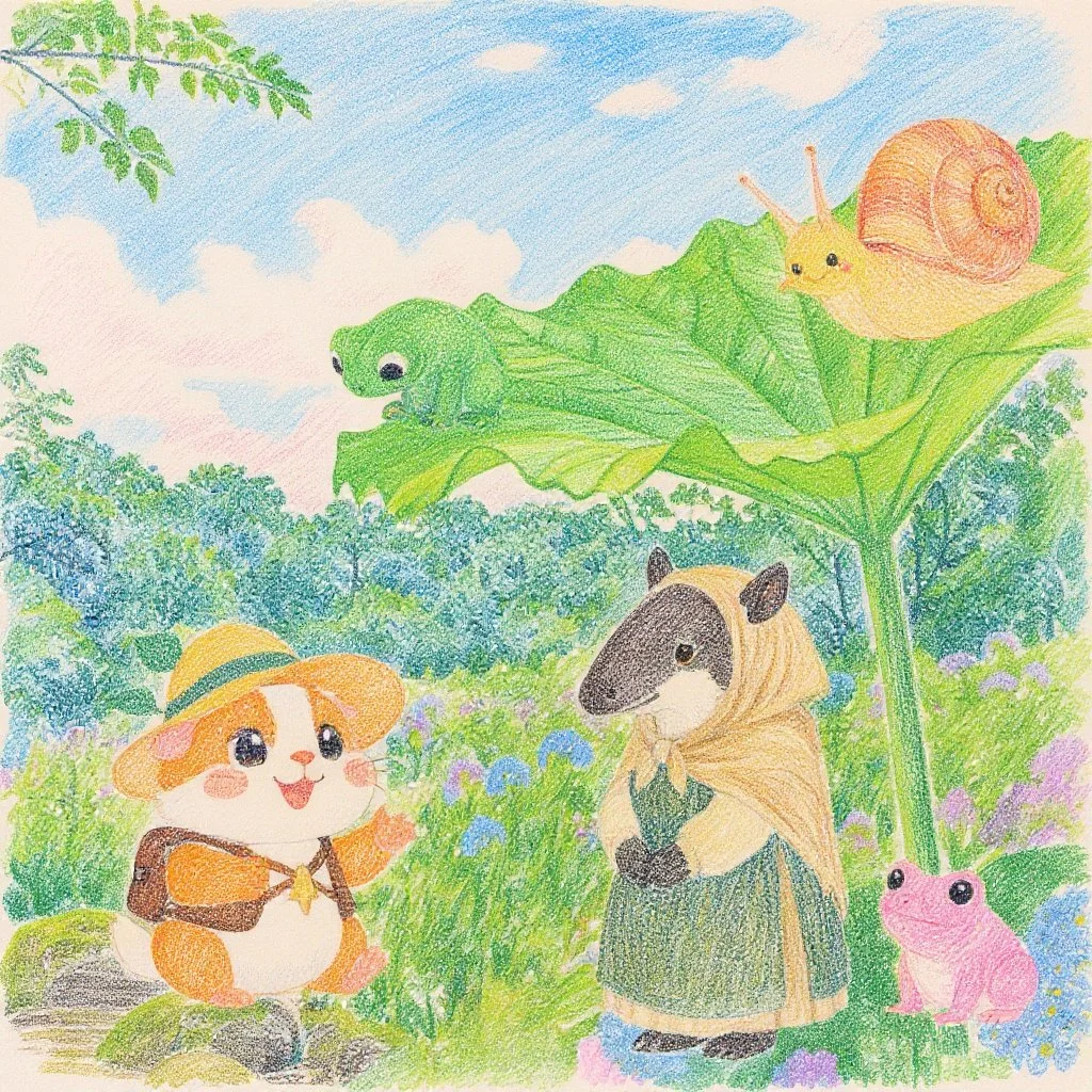 近道を突き進むとバクのオリーブさんに出会ったモルちゃん。でも「こっちはカッピーのおうちじゃないよ」と言われちゃいました。あれ？近道じゃないのかな？