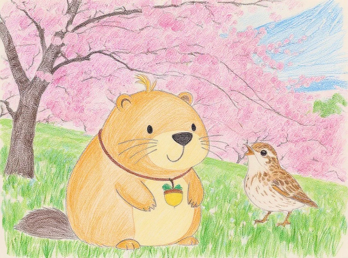 Hibari did not accept Kappy’s answer and refused to change her belief that cherry blossoms are pink because they want to stand out. In her beautiful voice, she left behind the words, “Kappy wouldn’t understand,” before flying away.