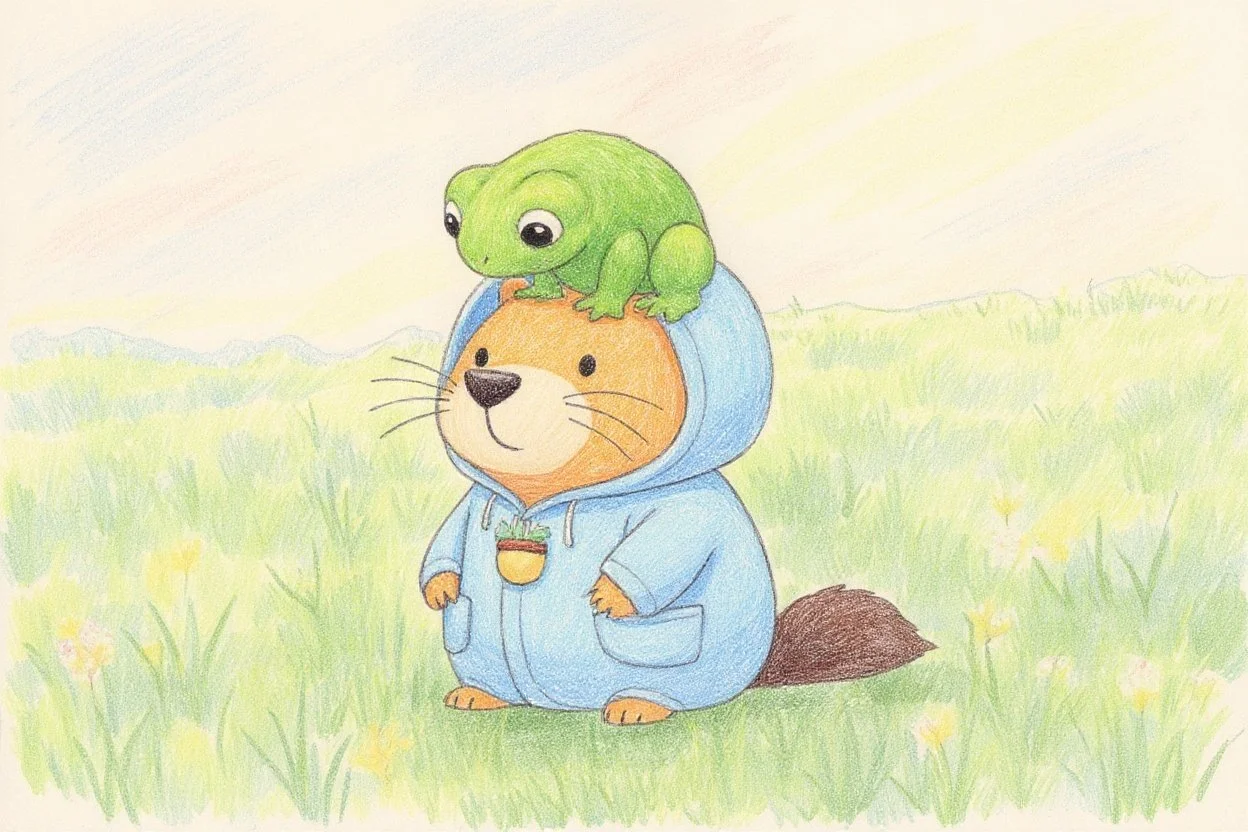 「ケロケロ」ケロちゃんはカッピーの頭の上で安心して喉を鳴らします。「誰にでも苦手なものがあるのかなかぴ？」カッピーはそう、思いました。