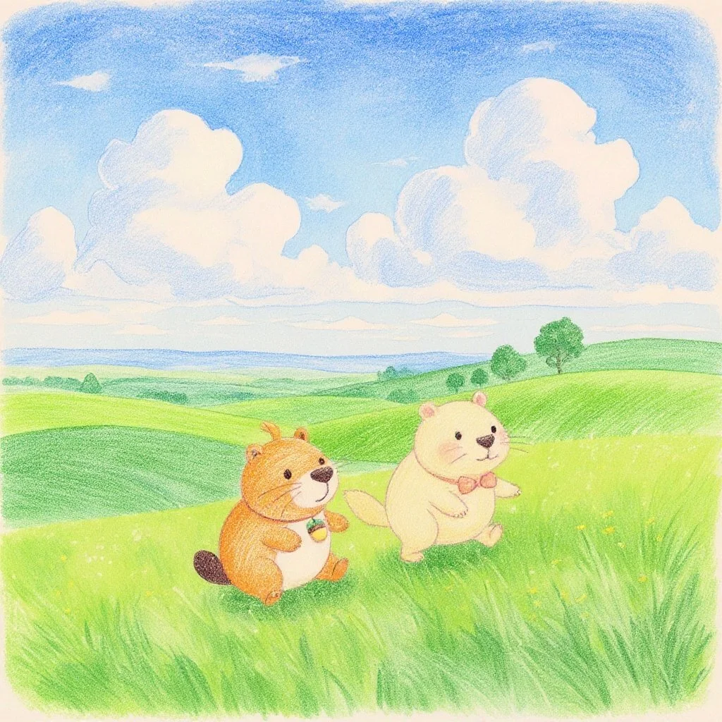 カッピーときなりちゃんは一緒におさんぽ　そよ風そよそよ