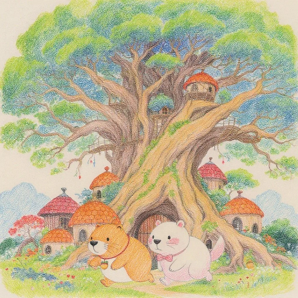 学校からこっそりと抜け出すカッピーときなりちゃん。
