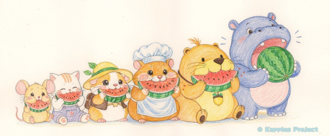 シャクシャク🍉みんなでほうばって🍉