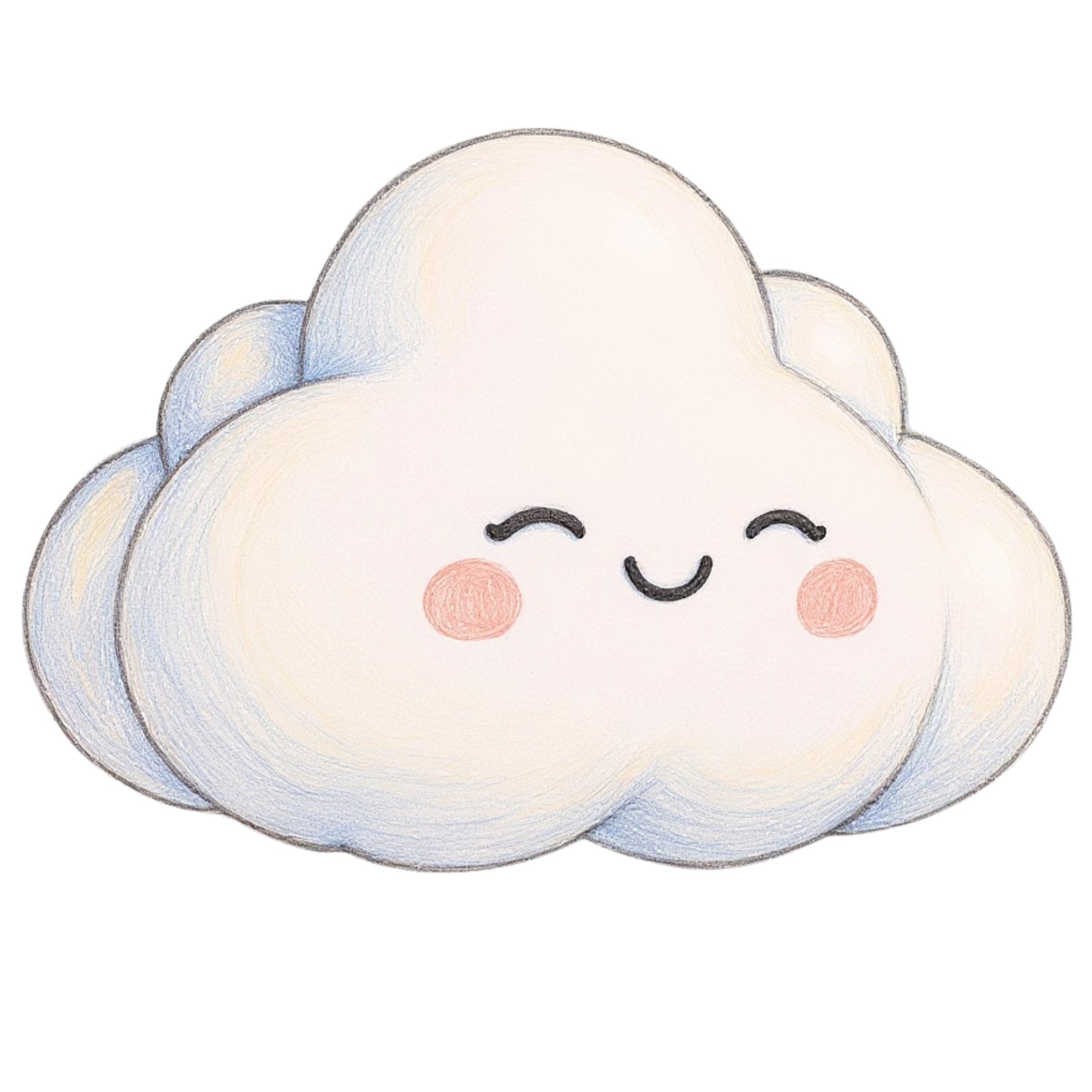 雲くんはにっこり。みんなを空から見守っているよ。
