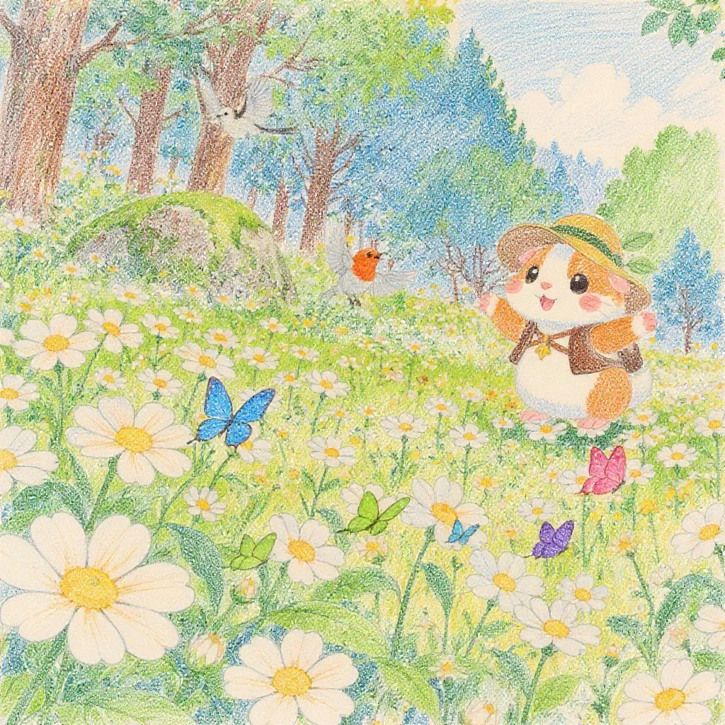 「お花畑を見つけたんだ！」